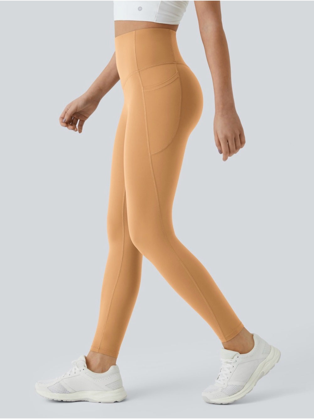 Halara UltraSculpt High Rise Pocket Leggings L Buckskin NWT